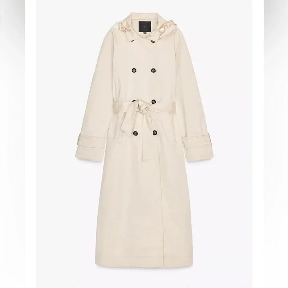 Zara Beige Trench Coat with scarf - Picture 8 of 13